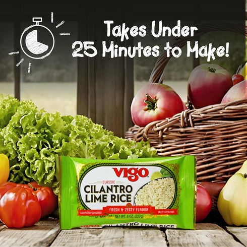 8oz 8 (Pack 12)) Vigo Authentic Cilantro Lime Rice, Fresh & Zesty Low Fat, (Cilantro Lime, Ounce
