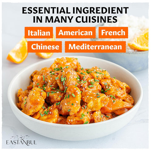 4.41oz, Eastanbul Granulated Orange Peel, Dried Orange Peel for Baking, Cooking, Marinades, and Rubs, Perfect for Tea