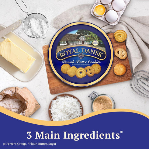 12 oz Royal Dansk Danish Butter Cookies, Premium Assorted Cookies in Gift Tin, Great for Sharing and Gifting