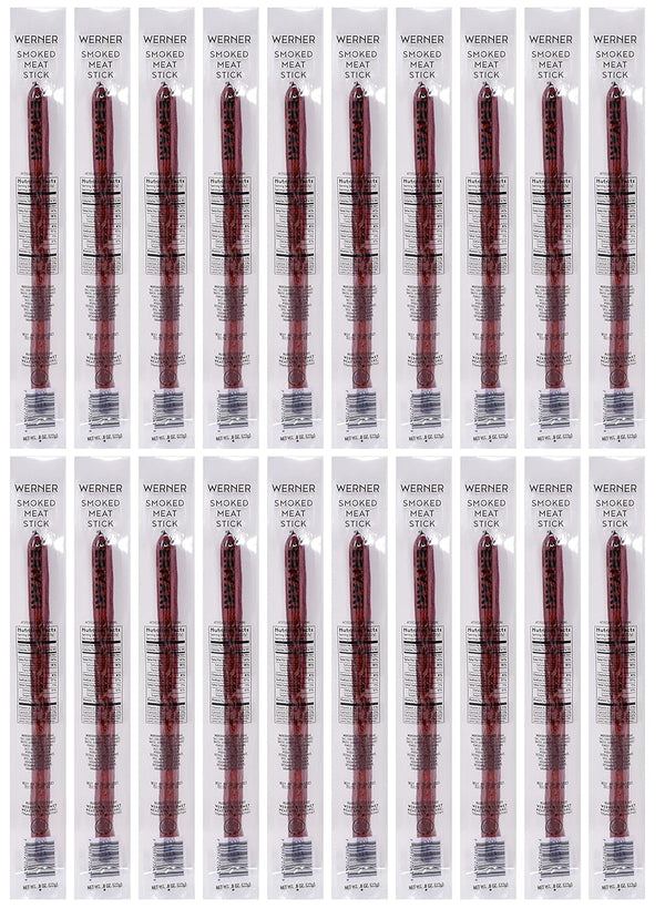 Werner Smoked Individually Wrapped Meat Sticks 20 Count Meat Sticks, 0.8 Ounces