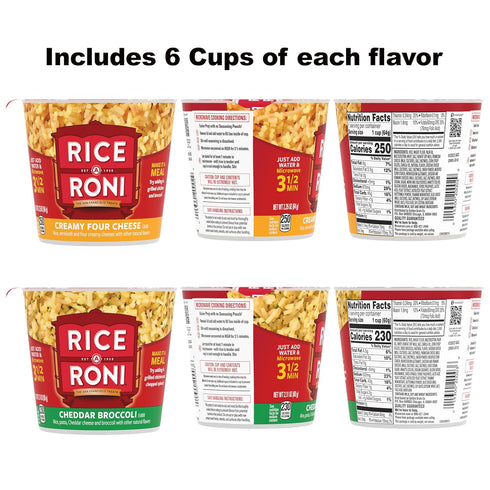 Pack, Pack 12 Rice-A-Roni Cups, Cheese Lovers Variety