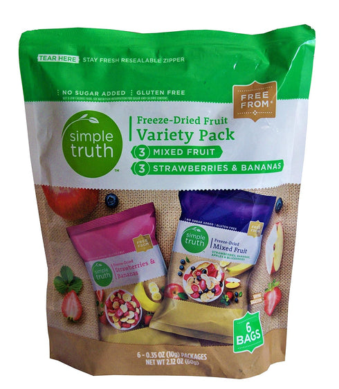 SIMPLE TRUTH Freeze Dried Fruit Variety Pack Mixed Fruit and Strawberry Banana
