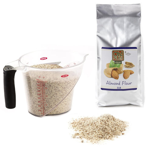 Oh! Nuts Almond Ground Flour Meal, All Natural Unblanched Almond Flour, 1 LB Resealable Bulk Pack