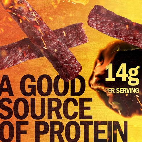 14g 100% Pack 2 Oz. (12 Count) Jack Link's Beef Steak, Sweet & Hot - Protein Snacks, Meat Snack with of Protein, Made