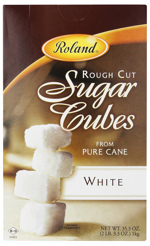 35-Ounce Roland Foods Rough Cut White Sugar Cubes, Specialty Imported Food, Box