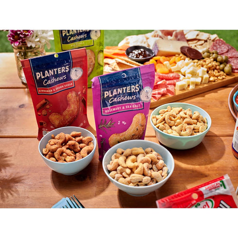 Pack Pack, 5 Oz PLANTERS Cashews Cinnamon & Brown Sugar - Trail Mix Snack - Snacks with Cinnamon & Brown Sugar, Snack