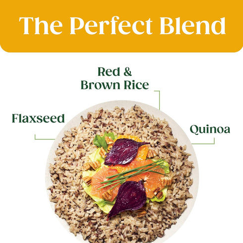 8.5 (Pack 6) SEEDS OF CHANGE Organic Quinoa, Brown & Red Rice with Flaxseed, Microwaveable Ready to Heat, Ounces