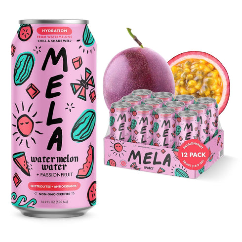 Mela Water Watermelon Juice Drink, Electrolytes & Antioxidants, Refreshing Hydration, Coconut Water
