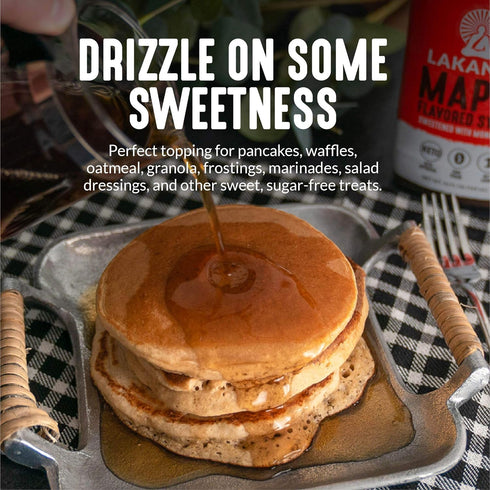 1g (13 oz Pack 3) Lakanto Sugar Free Maple Syrup - Monk Fruit Sweetener, Keto Diet Friendly, Vegan, Net Carbs