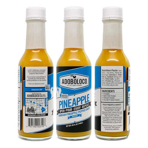 5oz Adoboloco Hot Sauce Pineapple Habanero Hawaiian Pepper Sauce - Medium Fiery Chili Pepper Sauce Blend