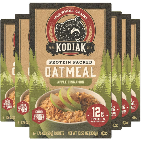 Kodiak Cakes Instant Oatmeal Packets, Apple Cinnamon, High Protein, 100% Whole Grains,