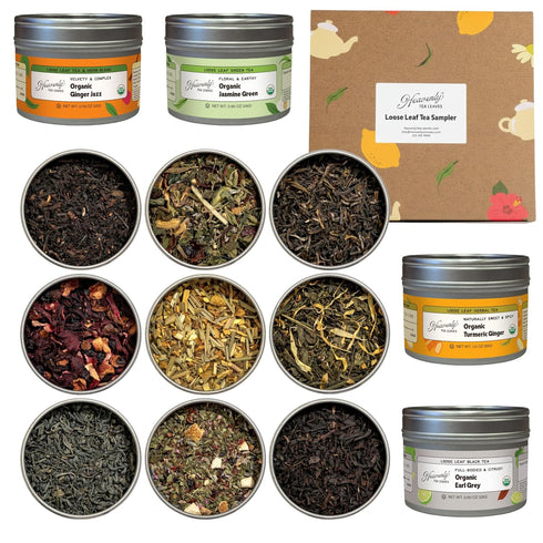 Heavenly Tea Leaves Organic 9 Loose Leaf Tea Sampler Gift Set (Approx.