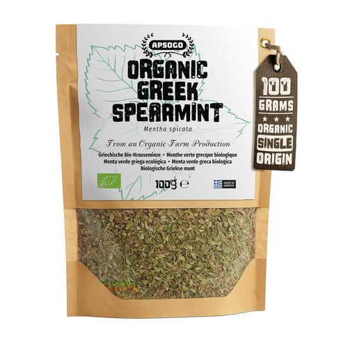 Apsogo Organic Greek Spearmint - Dried Spearmint Leaves for Spearmint Tea Loose