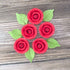 24 Count Global Sugar Art Premium Wedding & Party Edible Rose Cake & Cupcake Sugar Flowers, Red, with Leaves by Chef