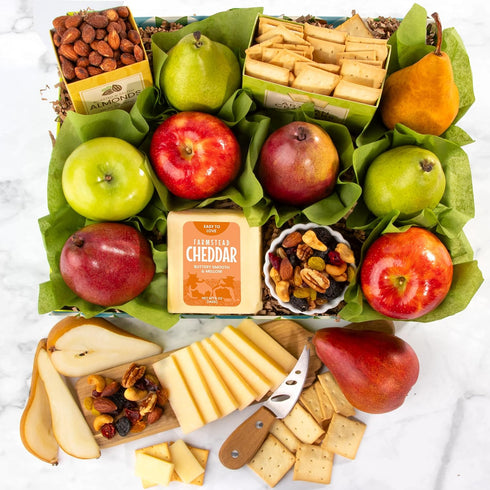 Classic Fruit Basket with Cheese and Nuts - Sympathy Gift