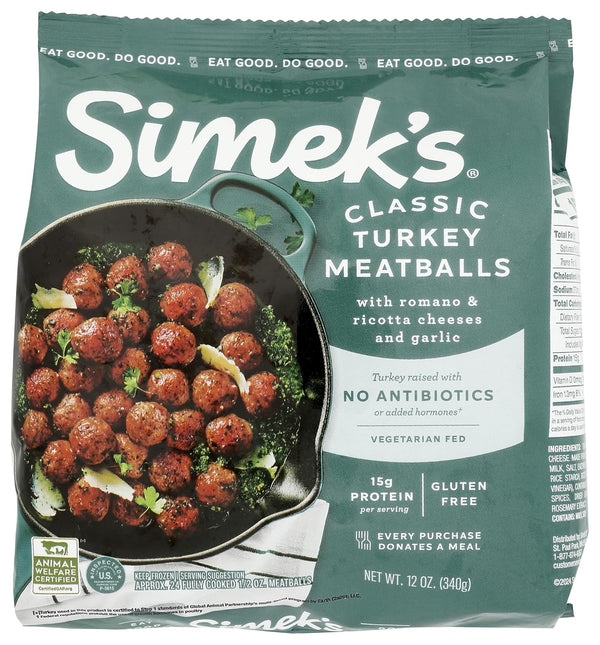 Simek's , Turkey Meatballs, 12 Ounce