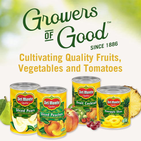 6-Pack, 14.5 oz DEL MONTE No Sugar Added Yellow Cling Sliced Peaches, Canned Fruit, Can