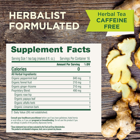 96 (6 Pack) Traditional Medicinals Organic Belly Comfort Peppermint Tea, Kosher, Non-GMO, Caffeine-Free, Compostable