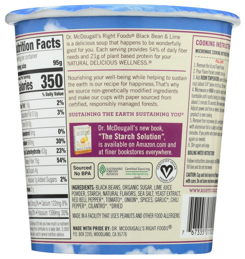 3.4 oz Dr. McDougall's Vegan Black Bean & Lime Soup