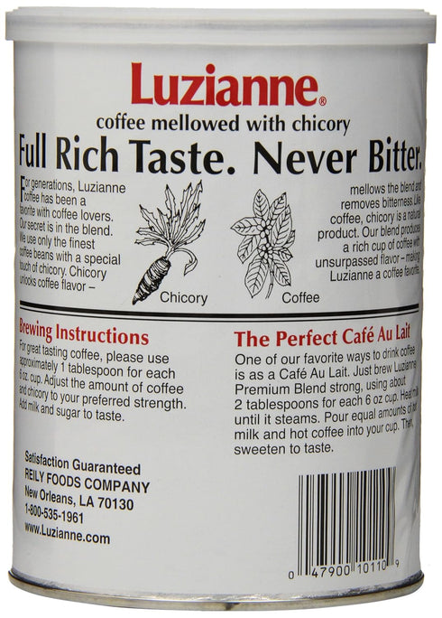 16oz (Pack 3) Luzianne Premium Blend Ground Coffee & Chicory, Canister