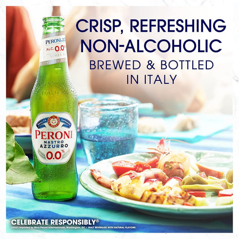 Peroni 0.0 6 Pack, 11.2 oz 0% Non Alcoholic Beer, fl Bottles, ABV