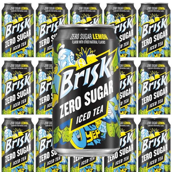 YISHIQI BRISK ZERO SUGAR LEMON ICED TEA, 12 fl oz, 15 cans, total