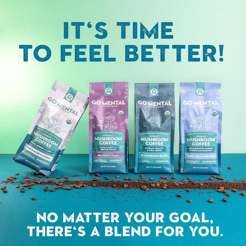 Immune 1 12oz Organic Turkey Tail & Cordyceps Mushroom Coffee Dark Roast, Full Fruiting Body, Antioxidants, System