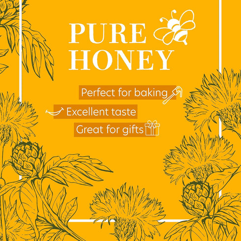 Don Victor 8 oz. Pure Honey with Comb, Glass Globe Jar, Edible Honeycomb Included, Alternative Sweetener, Perfectly