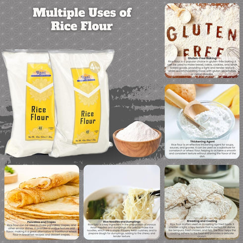 64oz (4lbs) 1.81kg Rani Rice (White) Flour Bulk ~ All Natural | Gluten Friendly | Vegan | NON-GMO | Kosher | Indian
