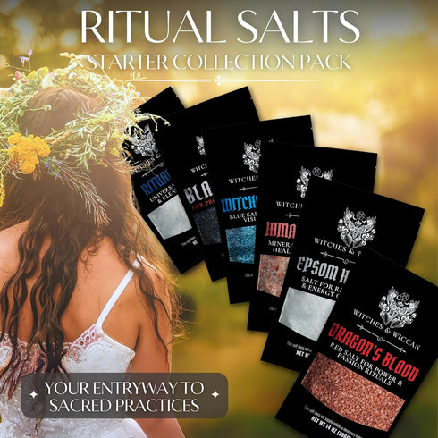 Pack Ritual Salt Starter Collection for Ceremony and Spell Handcrafted Negative Energy Protection Crystals