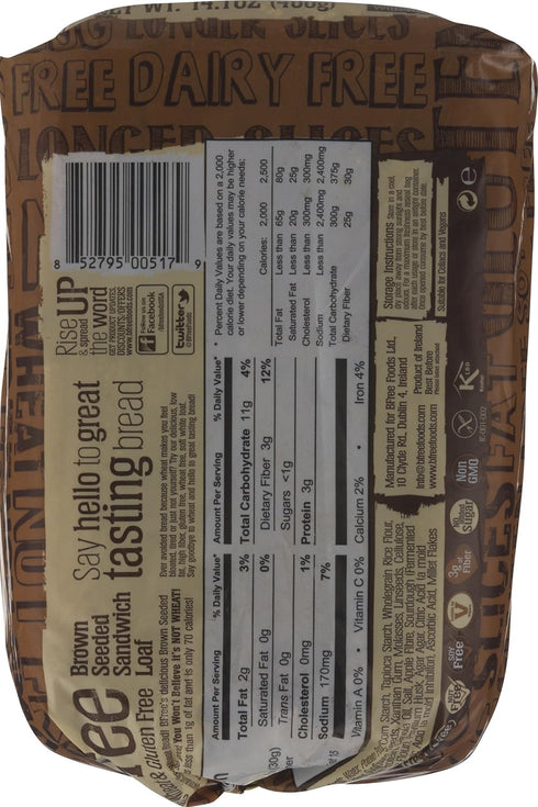 Brown,14.11 Oz (Pack 3) Bfree Gluten Free Sandwich Bread, Seeded