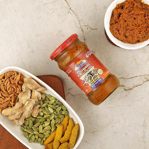 10.5oz (300g) Pack 5+1 Rani Biryani Masala Curry Paste (Cooking Spice Paste for Indian Rice Dishes, Pullao/Pilau) Glass