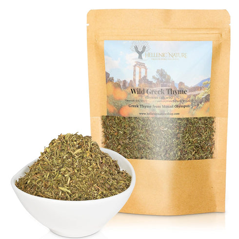WILD GREEK THYME DRIED - Premium Quality from Mount Olympus, Handpicked, 40g (1.41oz) in DoyPack