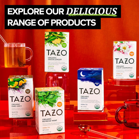 16 TAZO Organic Green Tea, Green Ginger, Caffeinated Tea, Total Bags
