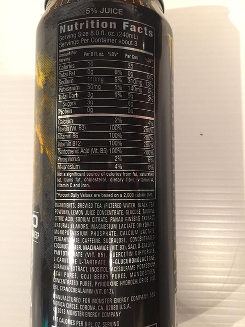 (Pack 12) Monster Rehab Energy Drink, Tea Plus Lemonade