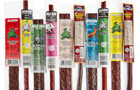 Packs Pack (10 Pack) Jerky Dynasty Bayou Mix - Exotic Beef Jerky Snack with Venison, Wild Boar & Alligator - Unique