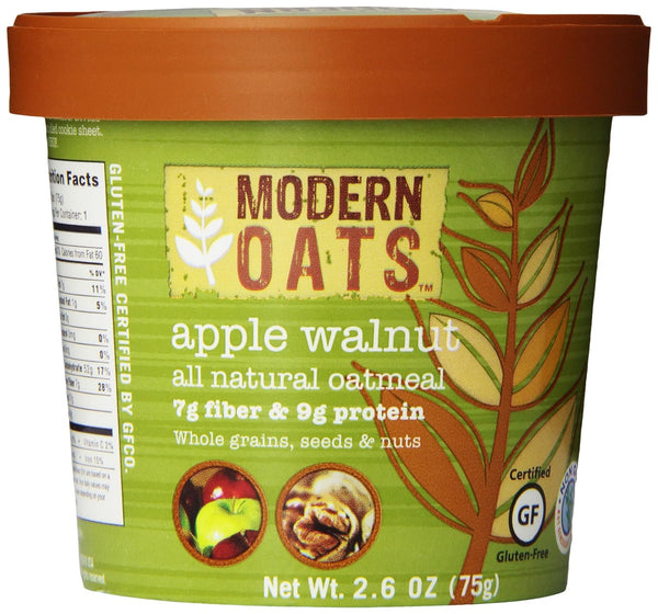 Modern Oats Apple Walnut Oatmeal, 2.6 Ounce (Pack of 6)