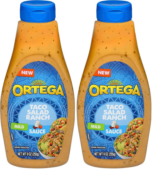 Ortega Mild Taco Salad Ranch Sauce, 9 Ounce (Pack of 2)