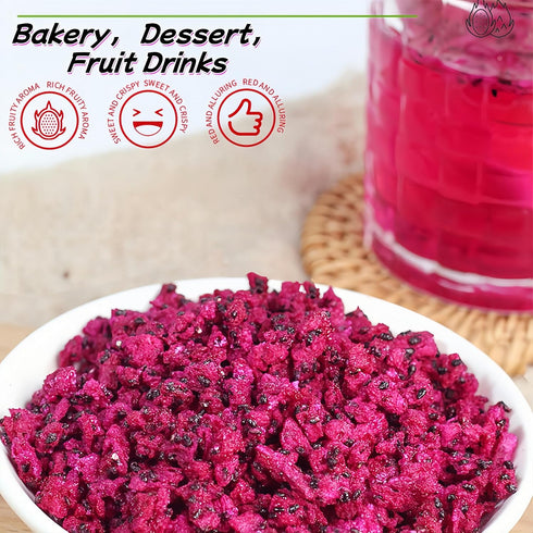 5.2oz 100% Freeze Dried Dragon Fruit Cubes, Sealed cans | Unsweetened Crispy Bites for Smoothies, Baking & Cereal |