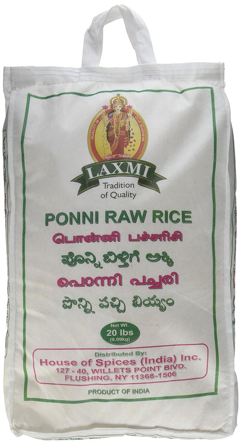 Laxmi Ponni Raw Rice, 20 Pound