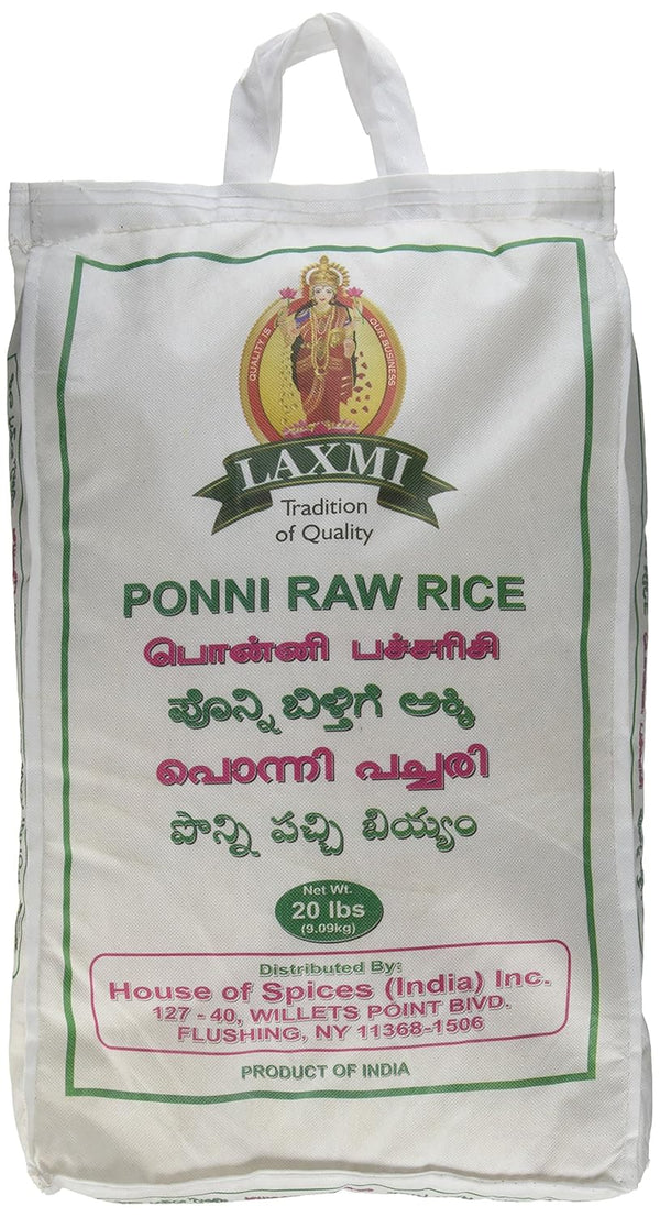 Laxmi Ponni Raw Rice, 20 Pound