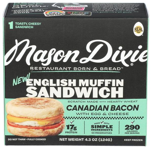 MASON DIXIE BISCUIT CO English Muffin Sandwich with Canadian Bacon, Egg & Cheese, 4.3 OZ