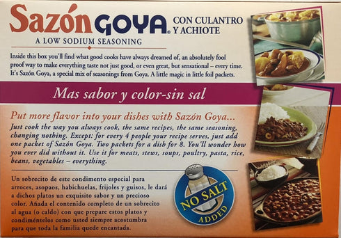 Sazon Goya con Culantro y Achiote 3.52 oz - Low Sodium Seasoning (2 pack)
