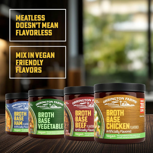 6oz Orrington Farms Vegan Beef Flavored Broth Base, Bring Flavor to Your Favorite Soups & Stews, Gluten Free