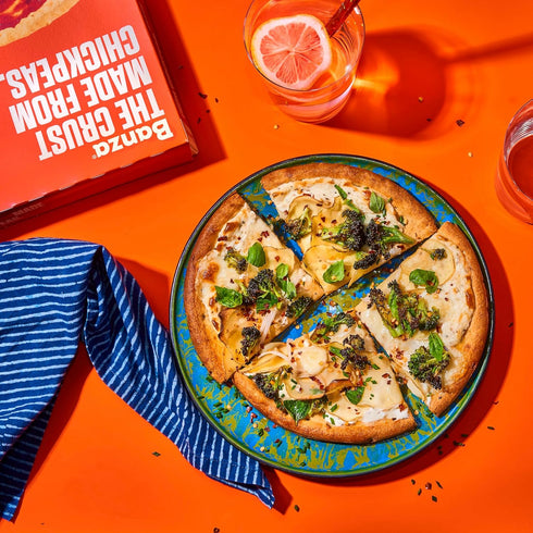Frozen 2 Pack, 13.4oz Banza Plain Crust Pizza from Chickpeas - High Protein, Gluten Free, Lower Carb Vegan Pizza Crust
