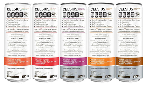 9-Flavor Pack, 12 Oz (Pack 12) CELSIUS Fitness Drink Variety Zero Sugar, Slim Can Fl