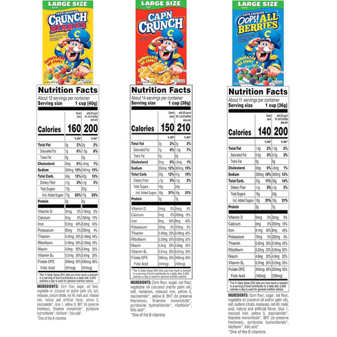 3 Pack, (4 Pack) Cap'n Crunch Cereal, Flavor Variety Large Size Boxes