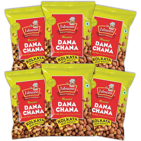 Jabsons Roasted Chickpeas, Dana Chana, 180g (Pack of 6)