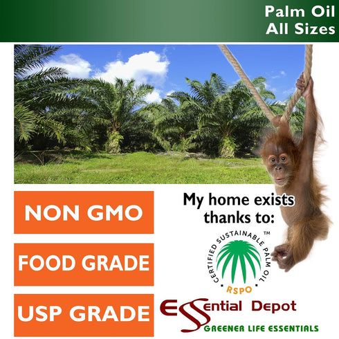 7 lbs 1 Essential Depot Palm Oil - RSPO Certified - Sustainable - Food Grade - Not Hydrogenated - in a Gallon Pail