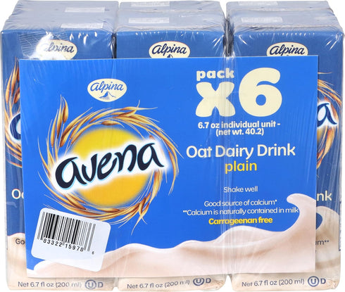 6.7 (Pack 6) Avena Alpina Plain Oat Dairy Drink, Ounce
